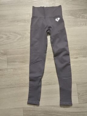 Womens Best Power High-Waist Ribbed Leggings - Charcoal